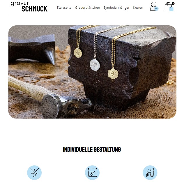 Referenz-Onlineshop von easyLOOP — gravurschmuck.at